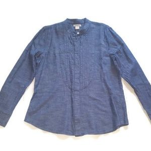 Lucky Brand Chambray Button Up Blouse Size L